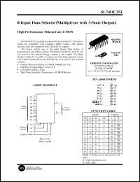 SL74HC251N datasheet: 8-input data selector/multiplexer with 3-state outputs. High-performance silicon-gate CMOS. SL74HC251N