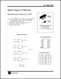 SL74HCT00N datasheet: Quad 2-input NAND gate. High-performance silicon-gate CMOS. SL74HCT00N