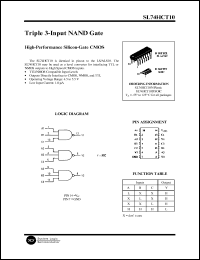 SL74HCT10N datasheet: Triple 3-input NAND gate. High-performance silicon-gate CMOS. SL74HCT10N