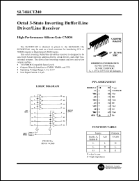 SL74HCT240N datasheet: Octal 3-state inverting buffer/line driver/line receiver . High-performance silicon-gate CMOS. SL74HCT240N