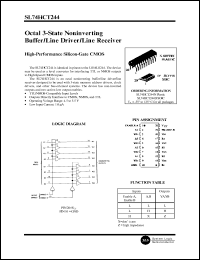 SL74HCT244D datasheet: Octal 3-state noninverting buffer/line driver/line receiver . High-performance silicon-gate CMOS. SL74HCT244D