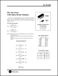 SL74LS05D datasheet: Hex inverter with open-drain outputs. SL74LS05D