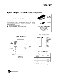 SL74LS157D datasheet: Quad 2-input data selector/multiplexer SL74LS157D