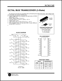 SL74LV245N datasheet: Octal bus transceiver (3-state). SL74LV245N