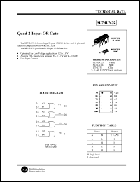 SL74LV32N datasheet: Quad 2-input OR gate. SL74LV32N