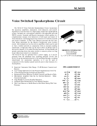 SL34118D datasheet: Voice switched speakerphone circuit. SL34118D