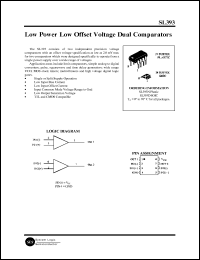 SL393N datasheet: Low power low offset voltage dual comparator. SL393N