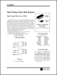 SL4015BD datasheet: Dual 4-stage static shift register. High-voltage silicon-gate CMOS. SL4015BD