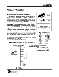 SL4017BD datasheet: Counter/divider. High-voltage silicon-gate CMOS. SL4017BD