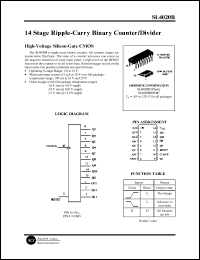 SL4020BN datasheet: 14 stage ripple-carry binary counter/divider. High-voltage silicon-gate CMOS. SL4020BN