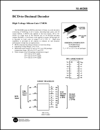 SL4028BN datasheet: BCD-to-decimal decoder. High-voltage silicon-gate CMOS. SL4028BN