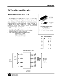 SL4028BD datasheet: BCD-to-decimal decoder. High-voltage silicon-gate CMOS. SL4028BD