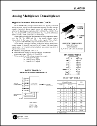 SL4051BN datasheet: Analog multiplexer demultiplexer. High-performance silicon-gate CMOS. SL4051BN