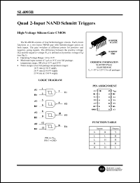 SL4093BN datasheet: Quad 2-input NAND schmitt trigger. High-voltage silicon-gate CMOS. SL4093BN