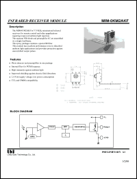 MIM-0KM2AKF datasheet: Infrared receiver module, TTL and CMOS compatibility, 37.9KHz MIM-0KM2AKF