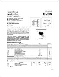 IRFZ24N datasheet: Power MOSFET, 55V, 17A IRFZ24N