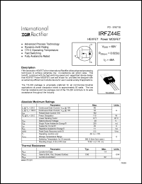IRFZ44E datasheet: Power MOSFET, 60V, 48A IRFZ44E