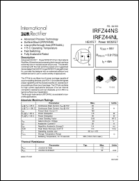 IRFZ44NS datasheet: Power MOSFET, 55V, 59A IRFZ44NS