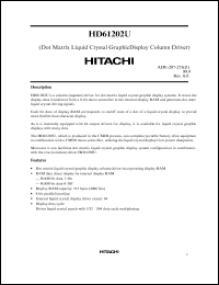 HCD61202U datasheet: Dot matrix liquid crystal graphic display column driver HCD61202U