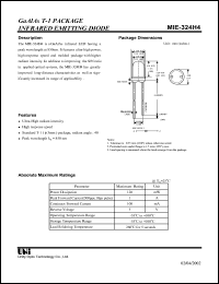 MIE-324H4 datasheet: Infrared emitting diode MIE-324H4