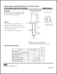 MIE-534A4 datasheet: High power infrared emitting diode MIE-534A4