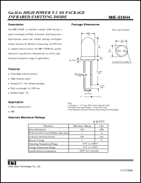 MIE-534H4 datasheet: High power infrared emitting diode MIE-534H4