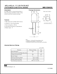 MIE-536A2U datasheet: Infrared emitting diode MIE-536A2U