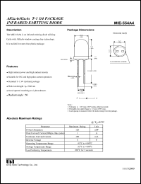 MIE-554A4 datasheet: Infrared emitting diode MIE-554A4