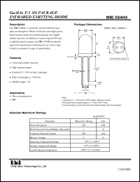 MIE-554H4 datasheet: Infrared emitting diode MIE-554H4