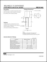 MIE-814A2 datasheet: Infrared emitting diode MIE-814A2