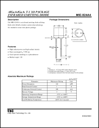 MIE-824A4 datasheet: Infrared emitting diode MIE-824A4