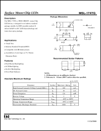 MSL-174TG datasheet: Surface mount chip LED MSL-174TG