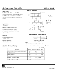 MSL-154DR datasheet: Surface mount chip LED MSL-154DR