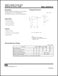 MSL-824HG-G datasheet: Solid state lamp MSL-824HG-G