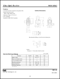 MOF-R3K3 datasheet: Fiber optic receiver MOF-R3K3