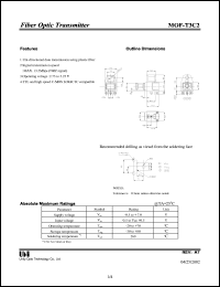 MOF-T3C2 datasheet: Fiber optic transmitter MOF-T3C2