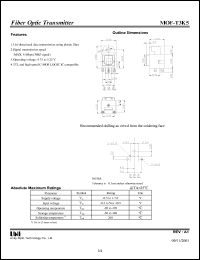 MOF-T3K5 datasheet: Fiber optic transmitter MOF-T3K5