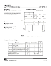 MIT-5A11C datasheet: Subminiature photointerrupter MIT-5A11C