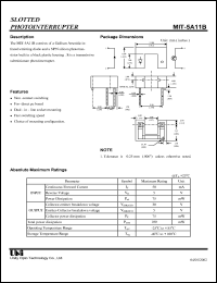 MIT-5A11B datasheet: Subminiature photointerrupter MIT-5A11B