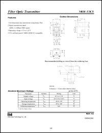 MOF-T3C5 datasheet: Fiber optic transmitter MOF-T3C5