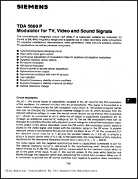 TDA5660P datasheet: Modulator for TV, video and sound signals TDA5660P