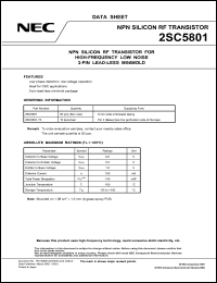 2SC5801-T3 datasheet: NPN transistor for high-frequency low noise 2SC5801-T3