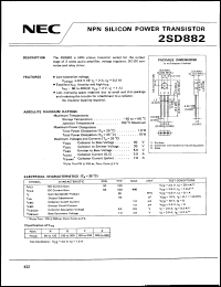 2SD882 datasheet: NPN power transistor, 40V, 3A 2SD882