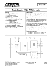 CS5509-AS datasheet: 16-bit A/D conveter CS5509-AS
