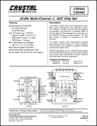 CS5543-KL datasheet: 22-bit multi-channel ADC chip set CS5543-KL