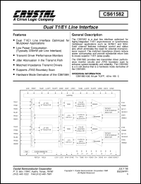 CS61582-IQ5 datasheet: Dual T1/E1 line interface CS61582-IQ5