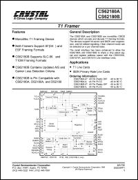 CS62180A-IL datasheet: T1 framer CS62180A-IL