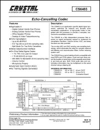 CS6403-IL datasheet: Echo-canceling codec CS6403-IL