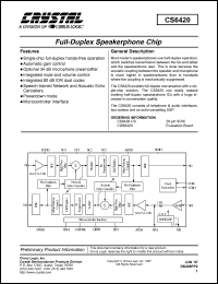 CS6420-CS datasheet: Full-duplex speakerphone chip CS6420-CS
