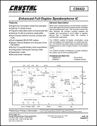 CDB6422 datasheet: Evaluation board CDB6422